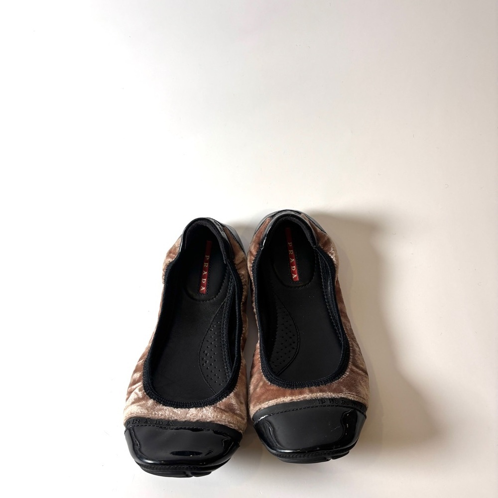 Prada Vintage Velvet & Patent Flats | Made in Italy Designer Shoes size 5